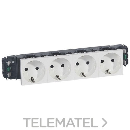 Base de corriente Legrand Mosaic de 4 tomas para canal