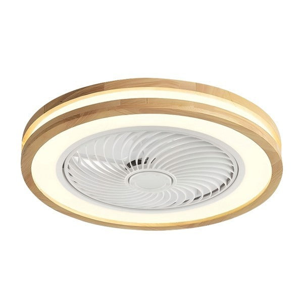 Plafón de techo con ventilador Aimur en blanco y madera