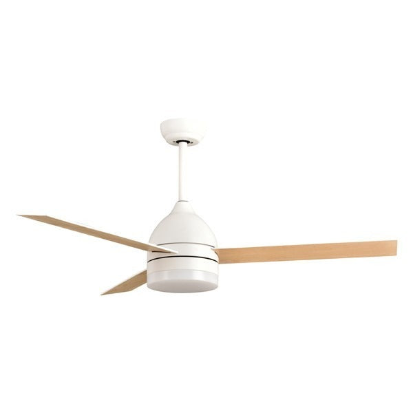 Ventilador de techo blanco Aimur con aspas de madera