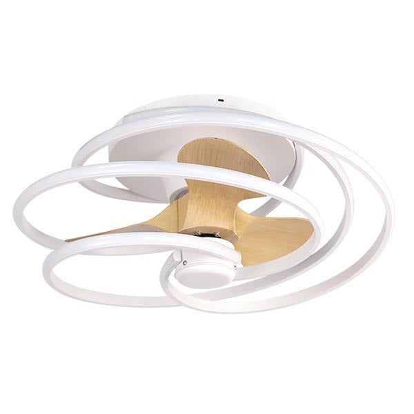 Ventilador de techo decorativo Aimur en blanco y madera