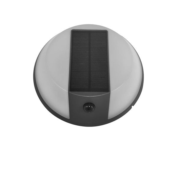 Aplique solar redondo Aimur con panel frontal