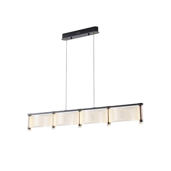 Lámpara colgante Aimur Ravena oro francés de 4 luces