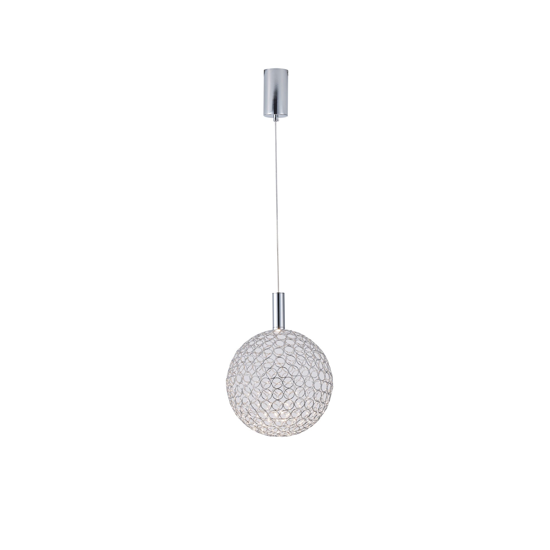 Lámpara colgante Aimur Perforato de bola plata Ø200 mm
