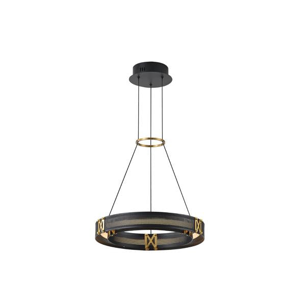 Lámpara colgante Aimur Luis negro y oro Ø420 mm