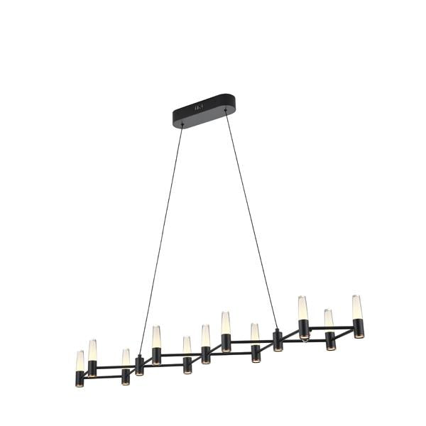 Lámpara colgante Aimur Velas lineal negro y oro de 14 luces