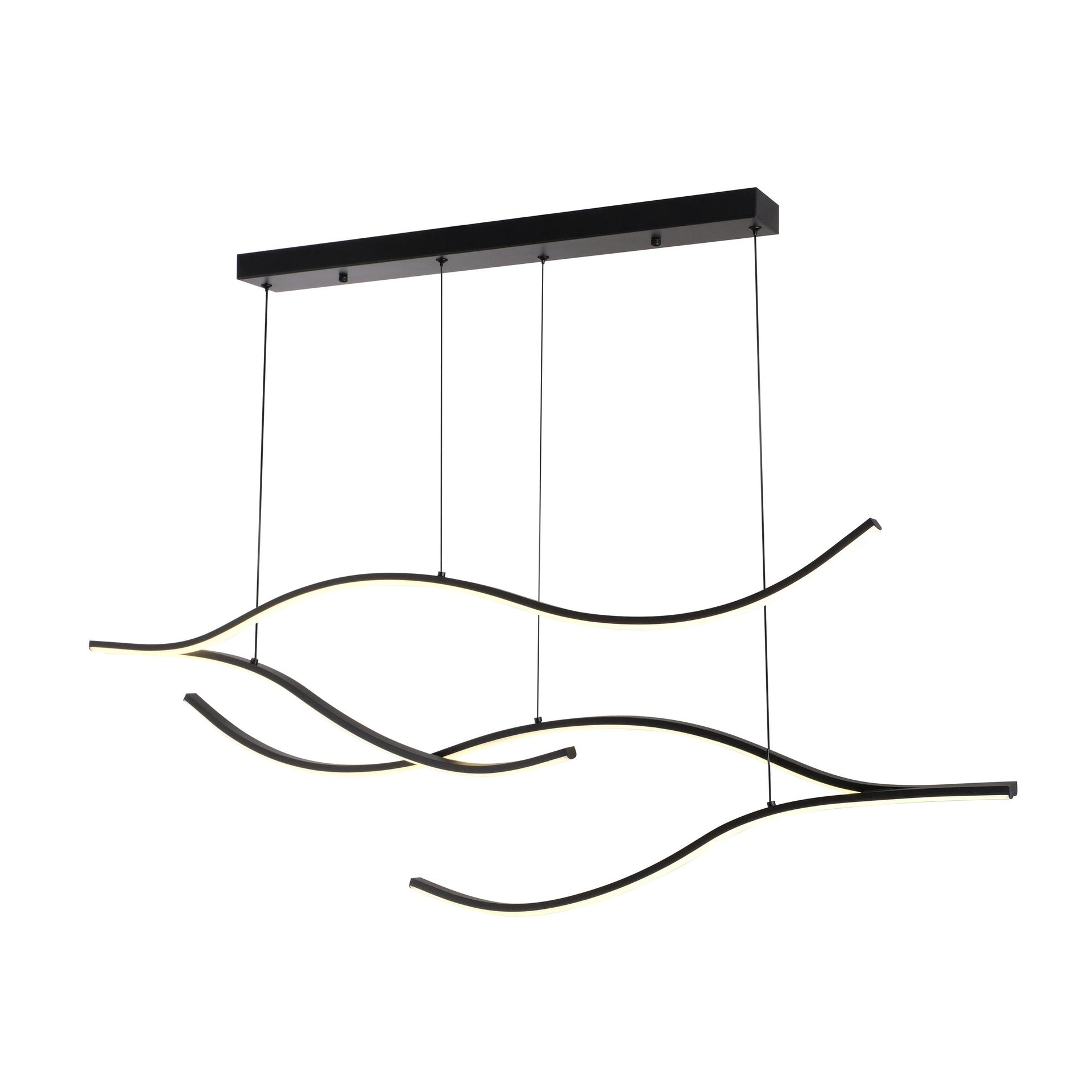 Lámpara colgante Aimur Waves negro de ondas 30 W