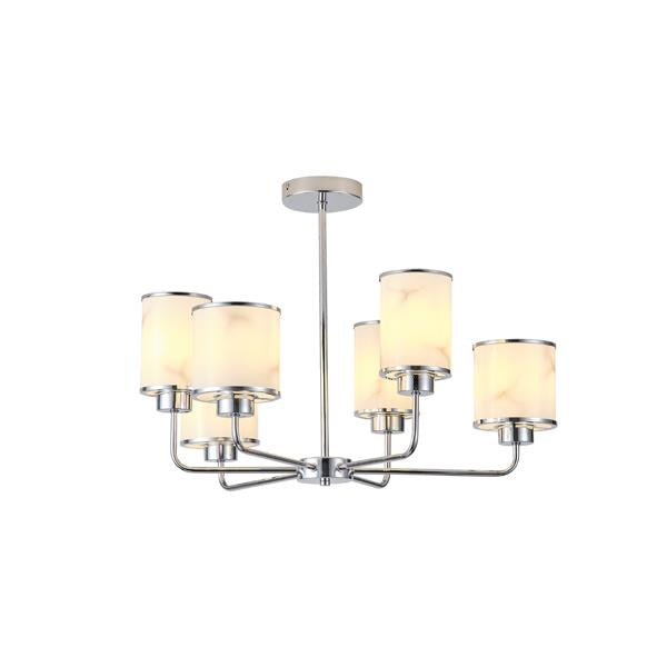 Lámpara colgante Aimur Marbeline plata de 6 luces