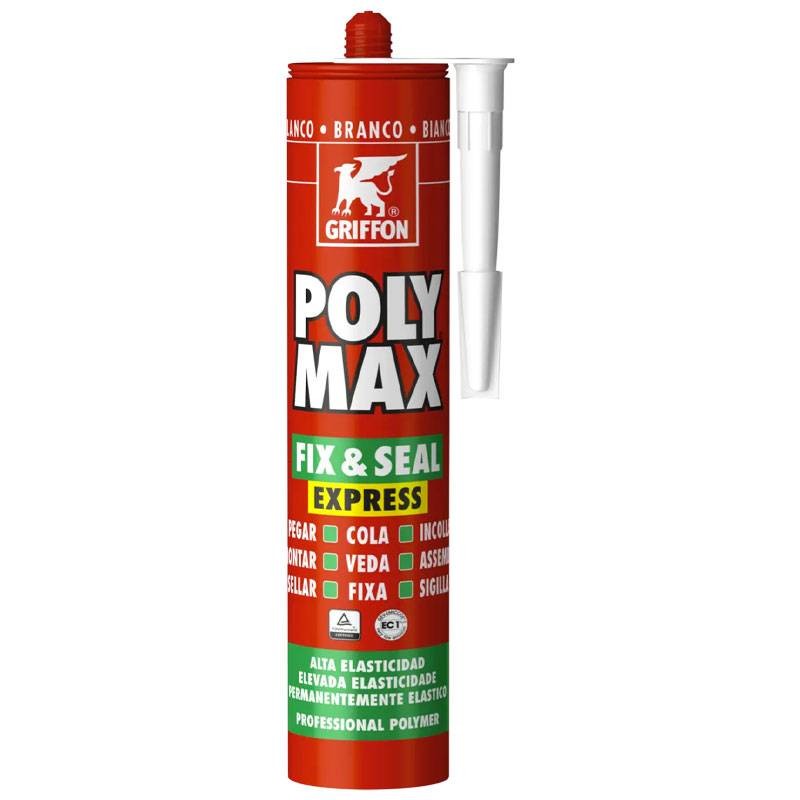 Adhesivo de montaje y sellador Poly Max Fix & Seal Express blanco, cartucho 425 g Griffon