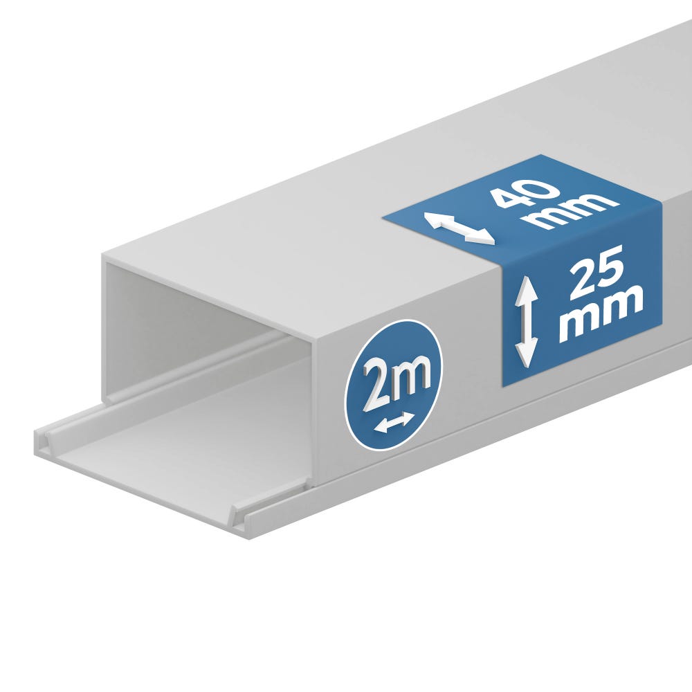 Canaleta de PVC blanca de 40x25 mm Krang