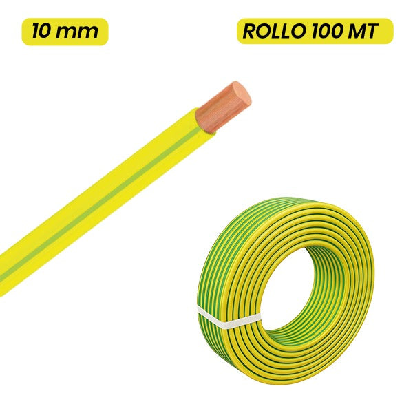 Cable Afirenas H07Z1-K de 10 mm² color amarillo/verde