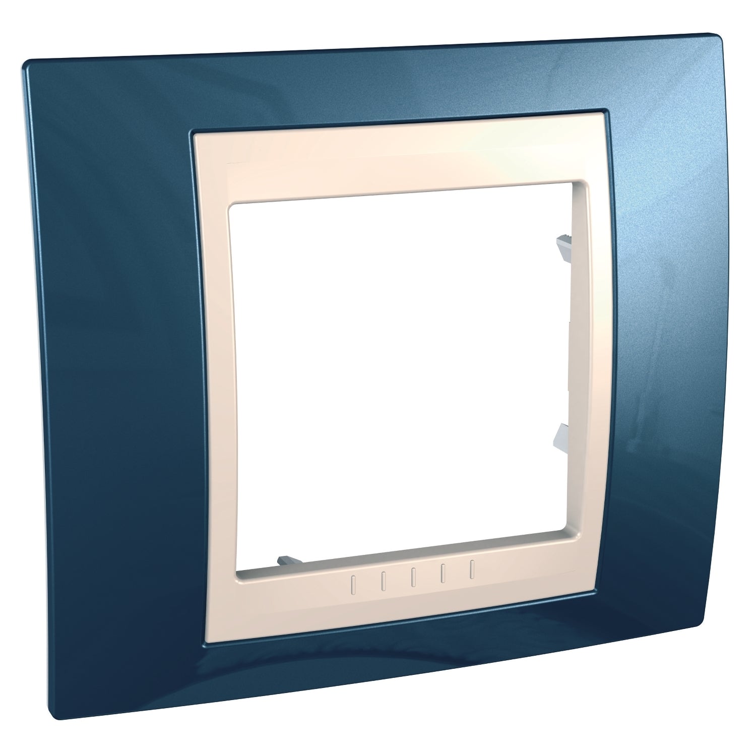 Marco 1 elemento azul glaciar/marfil Unica Plus Schneider