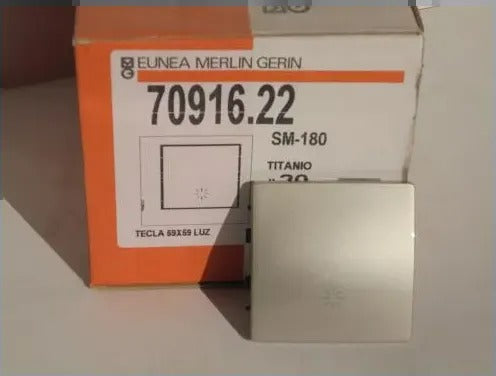 Tecla con símbolo de luz titanio Eunea SM180 Schneider