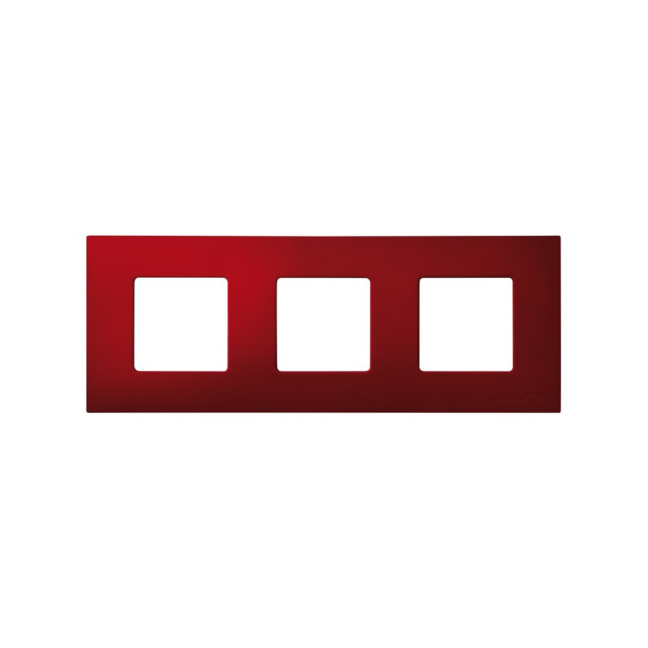 Funda rojo ártico para marco de 3 elementos Simon