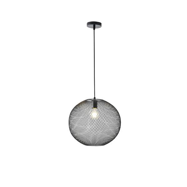 Lámpara colgante Aimur Mesh esfera negra Ø250 mm