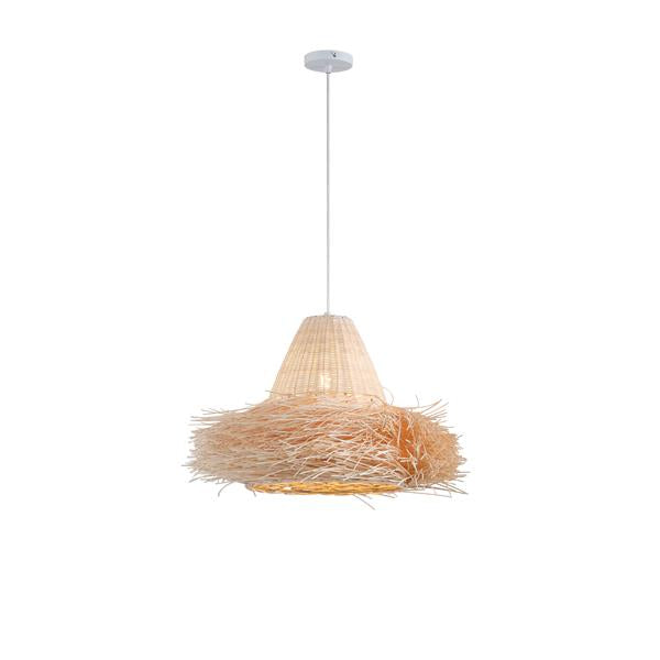 Lámpara colgante Aimur Sisal ratán natural con flecos