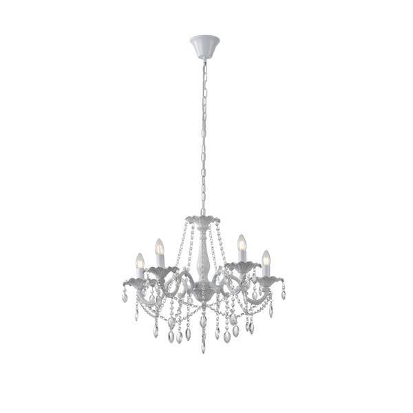 Lámpara de araña Aimur Jewel blanco 5 luces