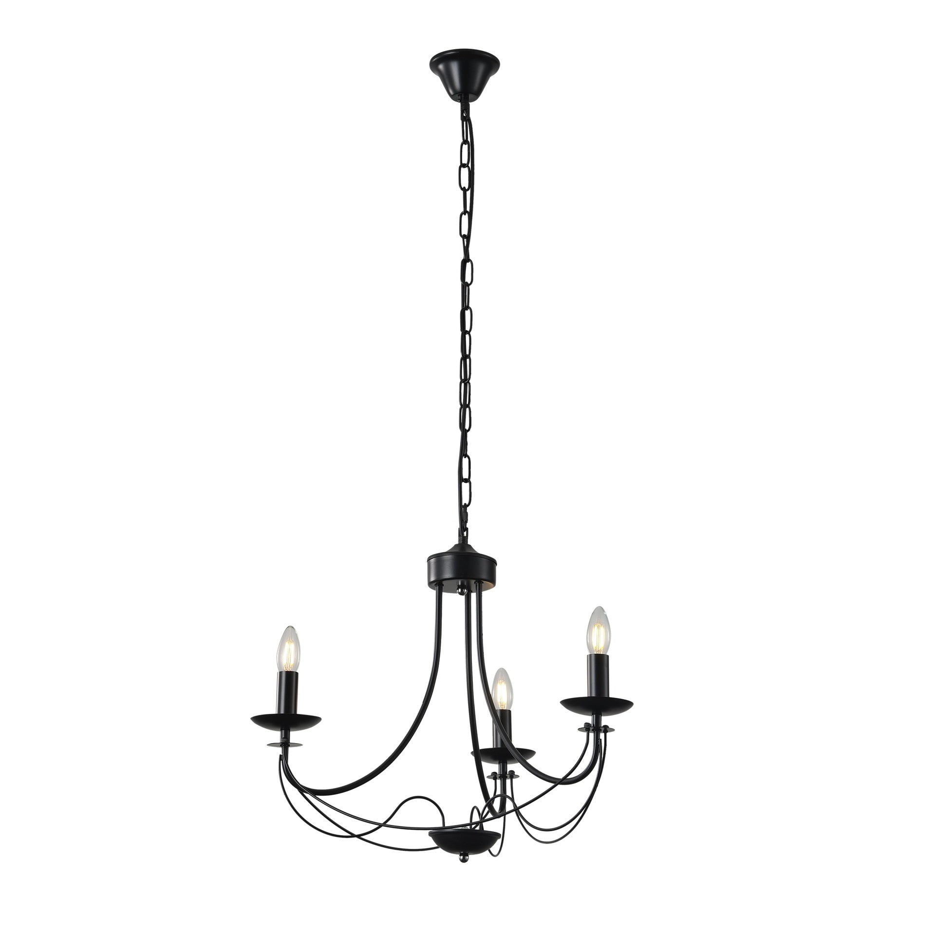 Lámpara de araña Aimur Vault negro 3 luces