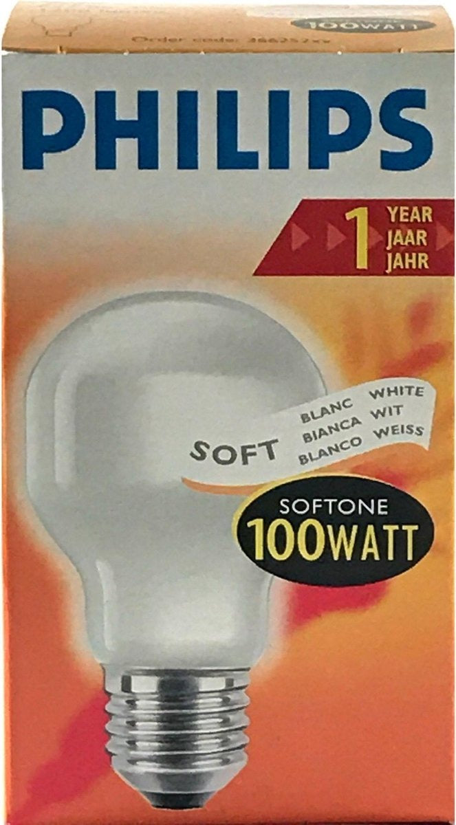 Bombilla Philips Softone 100 W E27 blanca