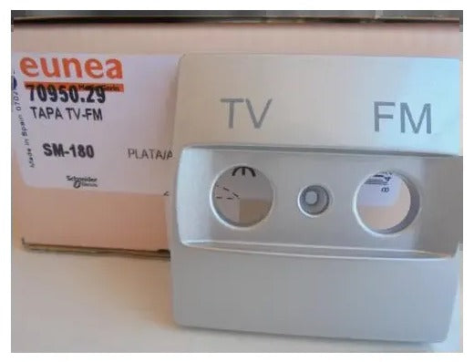 Tapa TV-FM plata/aluminio Eunea SM180 de Schneider