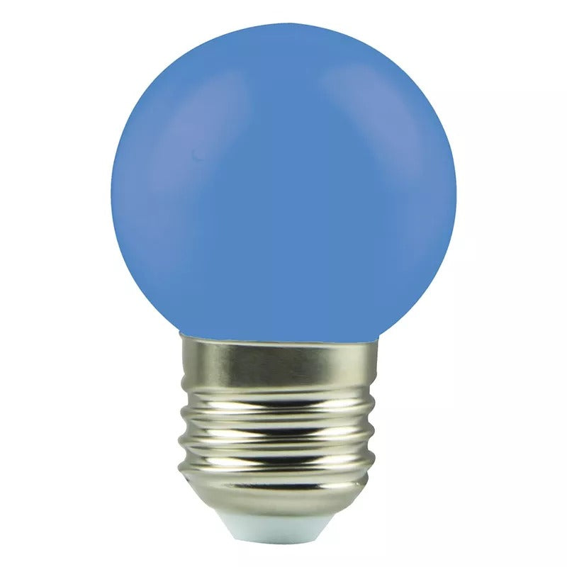 Bombilla decorativa esférica E27 de color azul