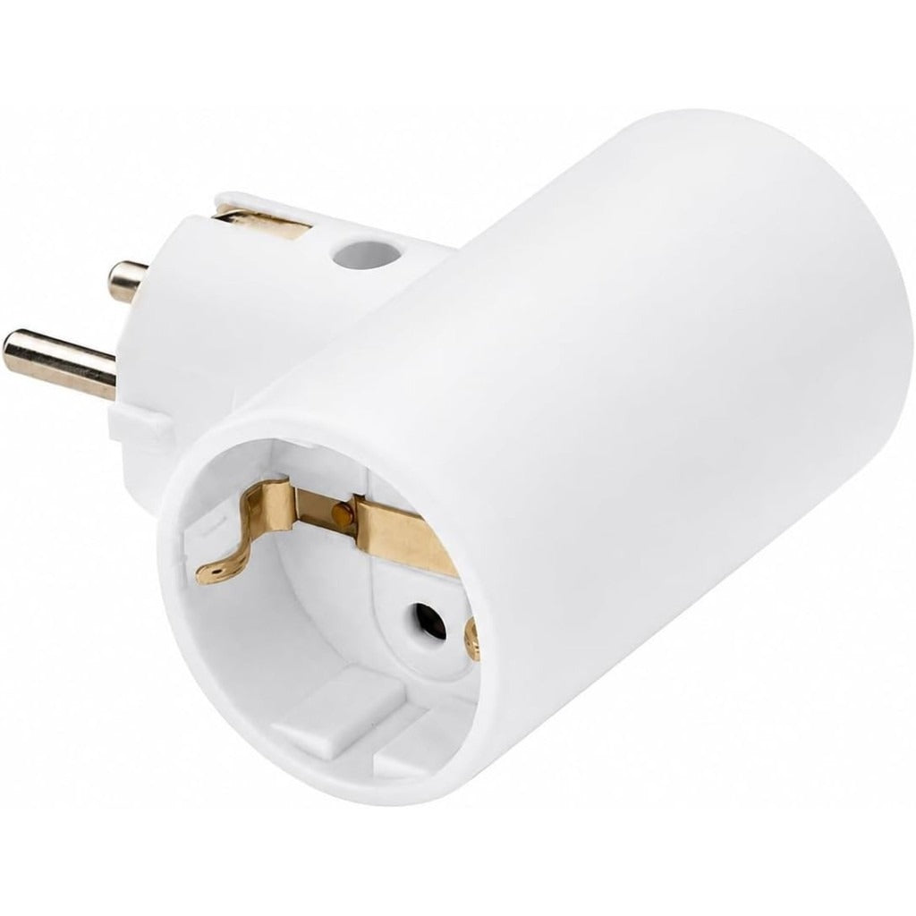 Clavija adaptadora euro duplex blanca