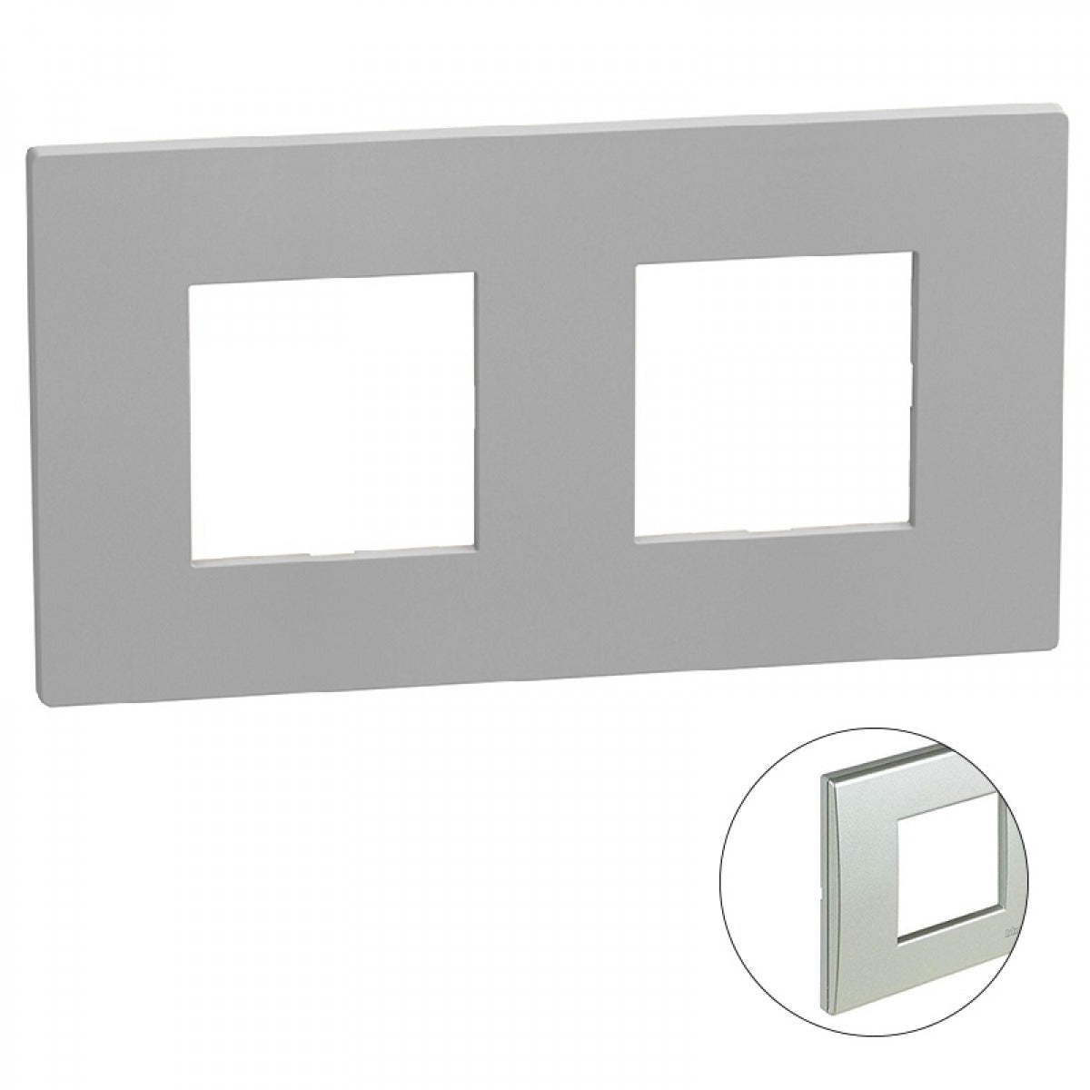 Placa Light 2+2 módulos aluminio BTicino