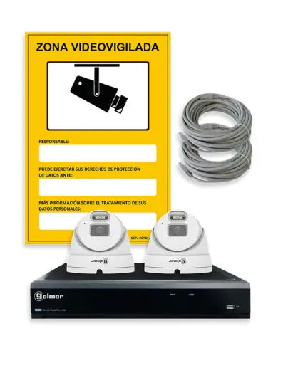 Kit Golmar KIT-21D414N con NVR y 2 domos CIP-21D4E 4 Mpx