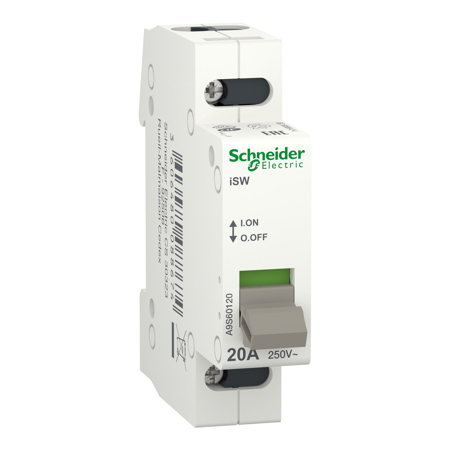 Interruptor en carga Schneider Acti9 iSW 1P 20 A 250 V (A9S60120)