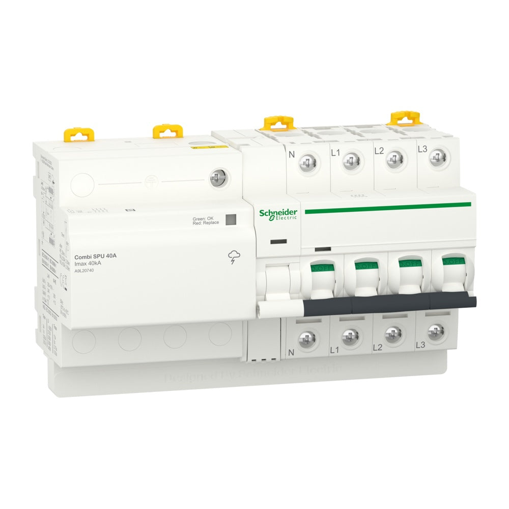 Protector de sobretensiones Schneider Acti9 Combi SPU 3P+N 40 A (A9L20740)