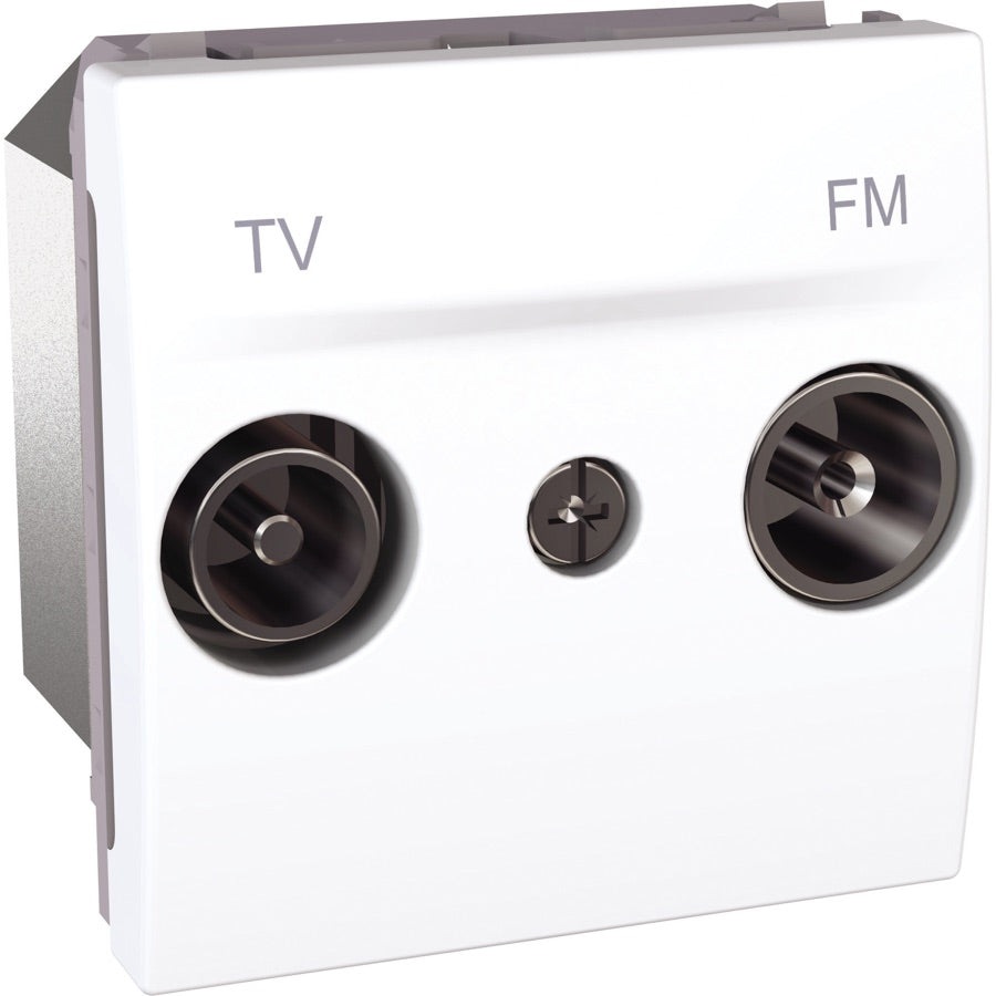 Toma TV/FM de paso Schneider Unica blanco polar - referencia MGU3.452.18