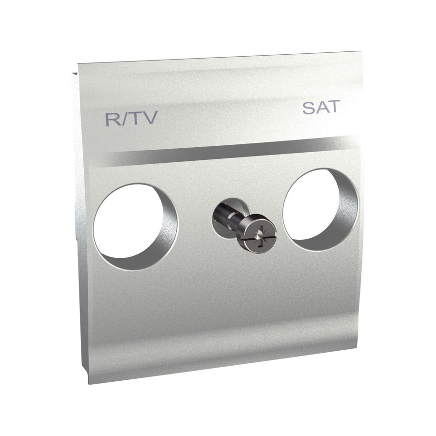 Carátula para toma R-TV/SAT Schneider Unica aluminio - referencia MGU9.441.30
