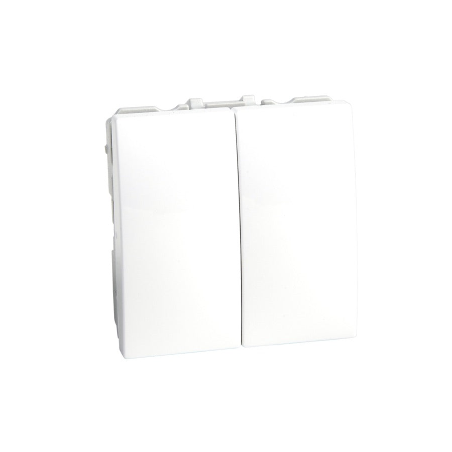 Doble interruptor Schneider Unica 10 AX blanco polar - referencia MGU3.211.18