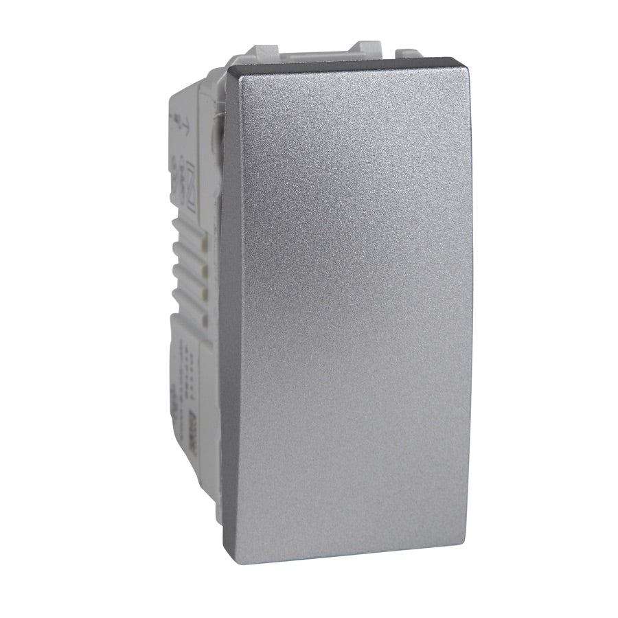 Pulsador Schneider Unica Top 10 A aluminio estrecho - referencia MGU3.106.30