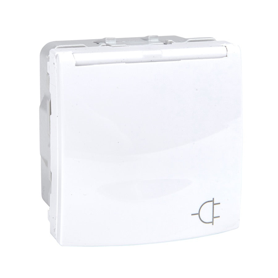 Base de enchufe Schuko Schneider Unica 16 A con tapa blanca - referencia MGU3.037.18TA