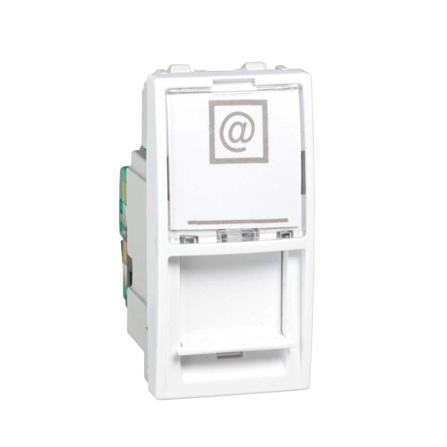 Toma RJ45 Schneider Unica Cat 5e UTP blanca 1 módulo - referencia MGU3.410.18