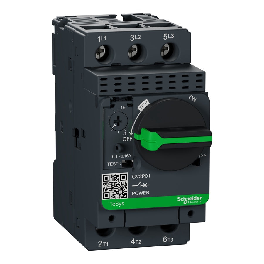 Disyuntor motor Schneider TeSys GV2P01 0,1–0,16 A - referencia GV2P01