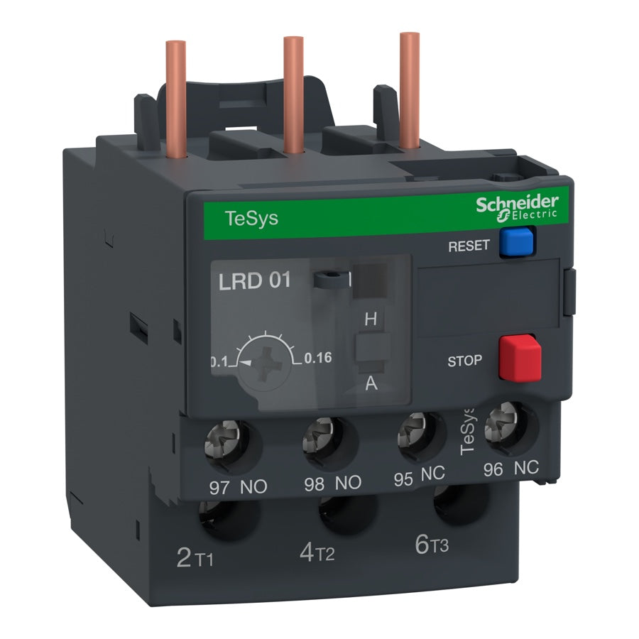 Relé térmico Schneider TeSys LRD01 0,1–0,16 A clase 10A - referencia LRD01