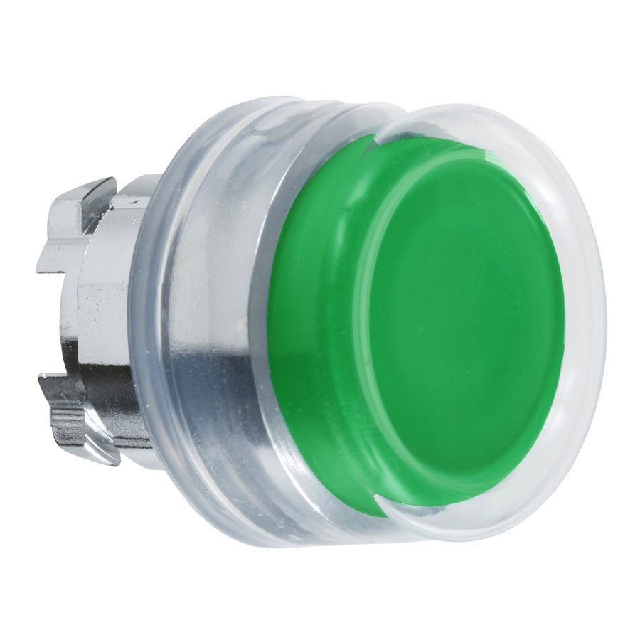Cabeza de pulsador verde Schneider Harmony XB4 con goma - referencia ZB4BP3