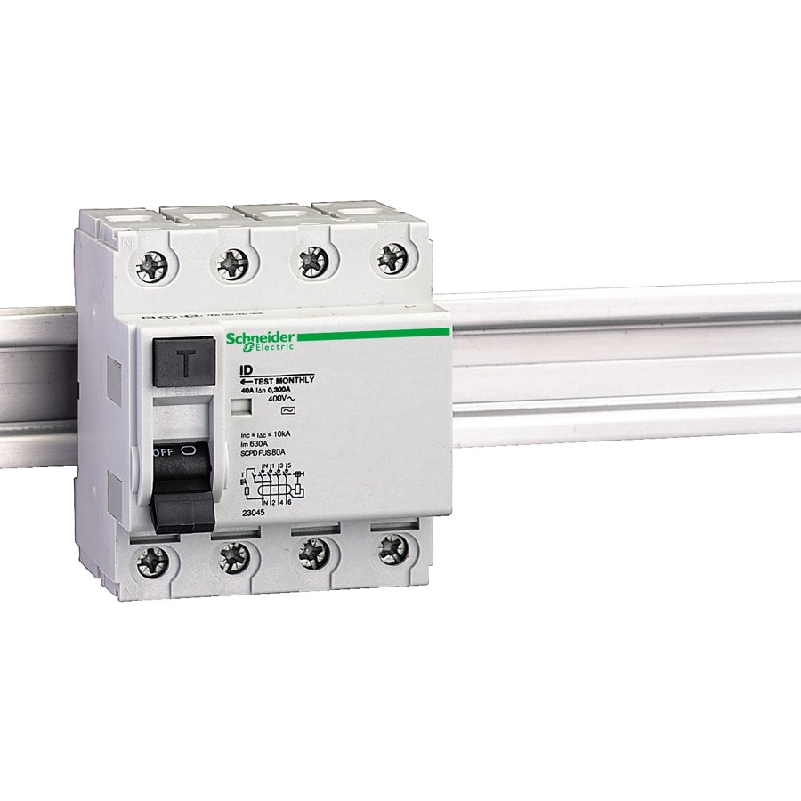Interruptor diferencial Schneider ID 4P 40 A 300 mA AC - referencia 23045