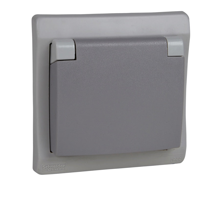 Base de enchufe Schuko Schneider Mureva 16 A IP44 gris - referencia ENN34031