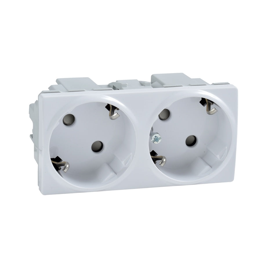 Base doble Schuko Schneider Unica 16 A blanca - referencia U3.067.18