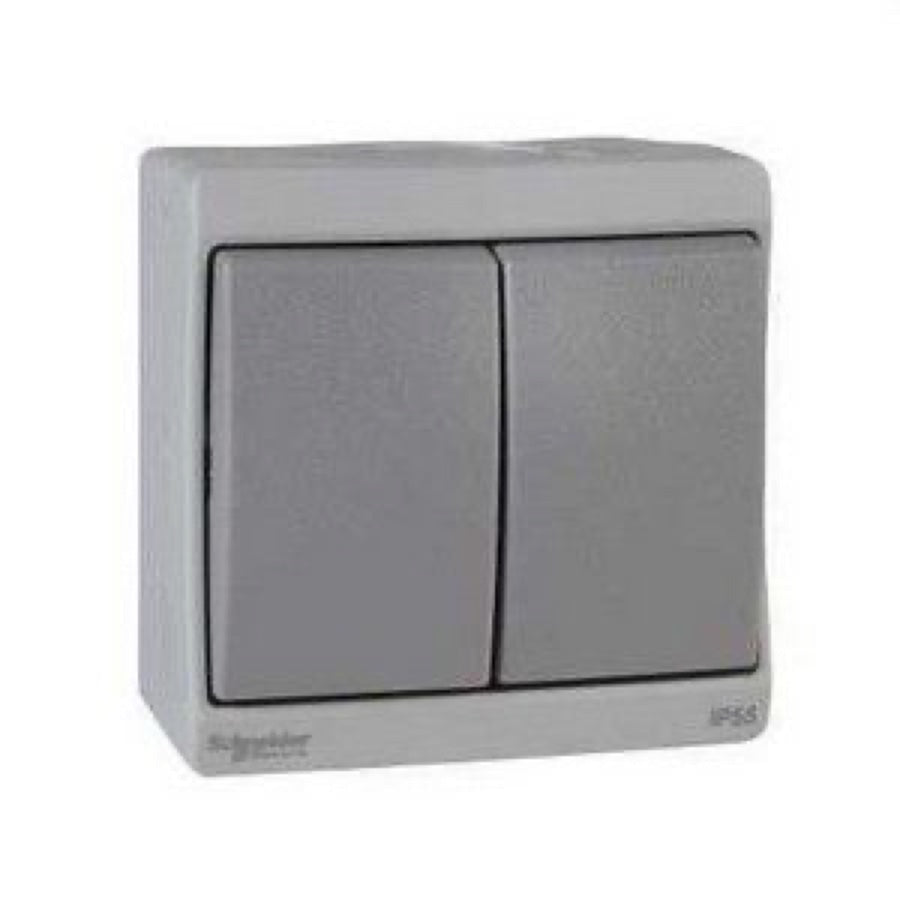 Doble conmutador Schneider Mureva 10 A IP55 gris - referencia ENN35722