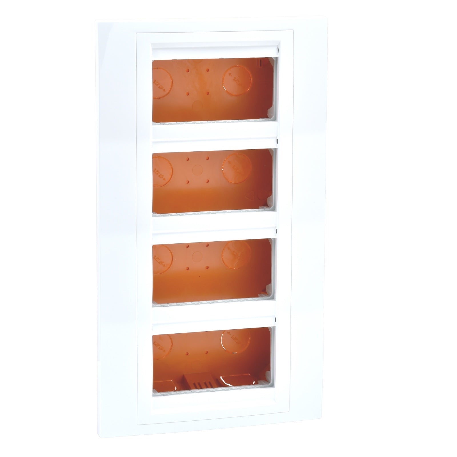 Caja de empotrar Schneider Unica System 4 circuitos blanca - referencia U22.744.18