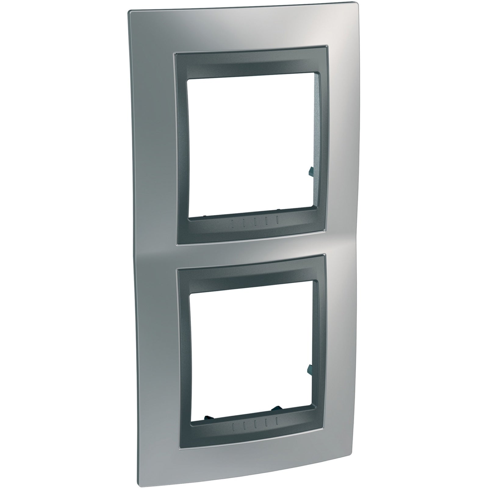 Marco vertical Schneider Unica Top 2 elementos cromo grafito - referencia MGU66.004V.238