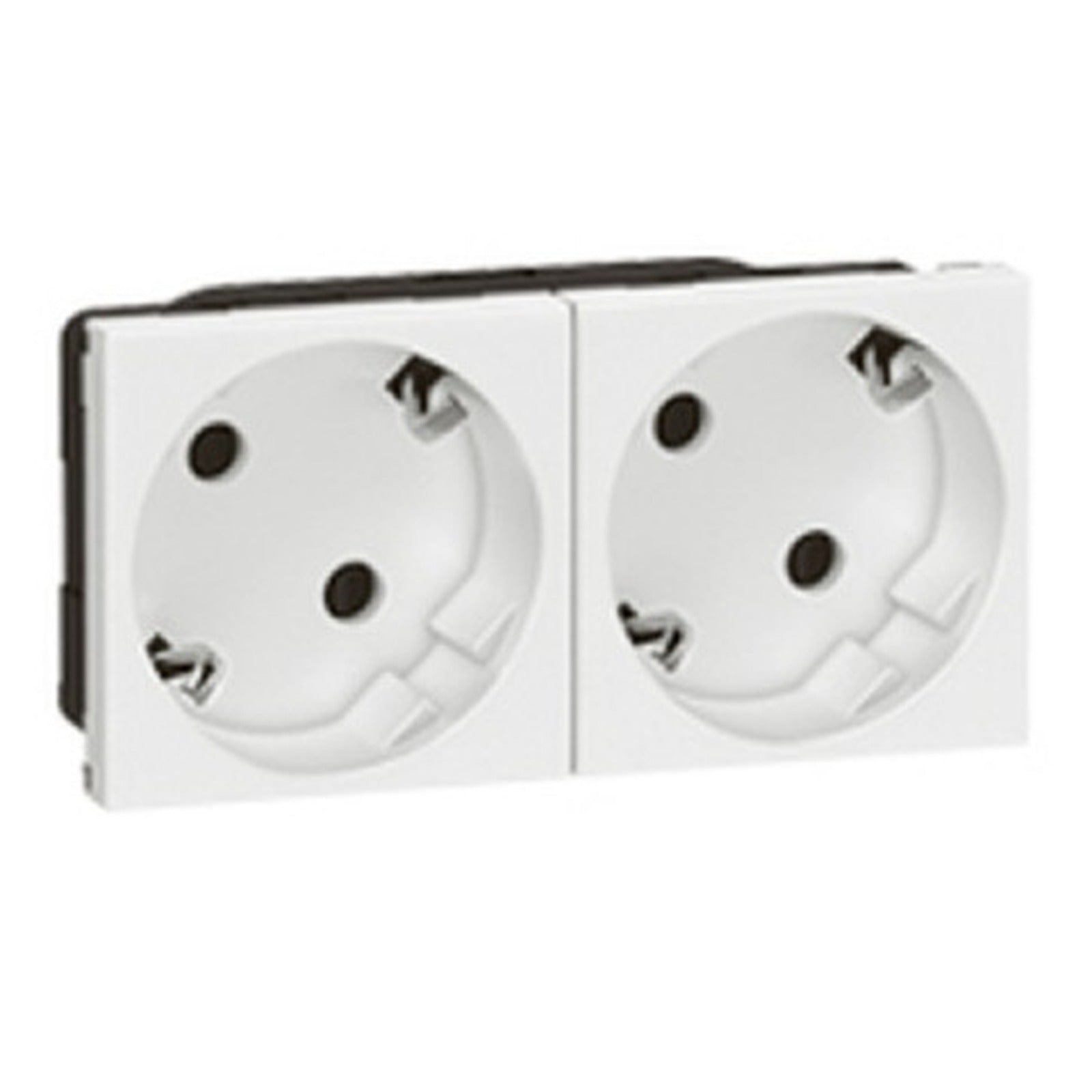 Base doble Schuko Legrand Mosaic 2P+T 45°, blanca - referencia 077252