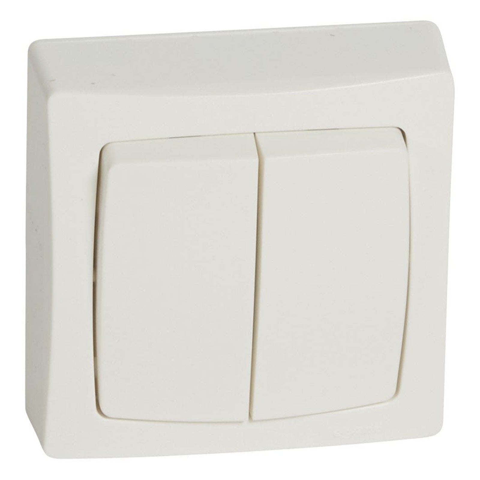 Conmutador doble Legrand Oteo monobloc 10AX, blanco - referencia 086020