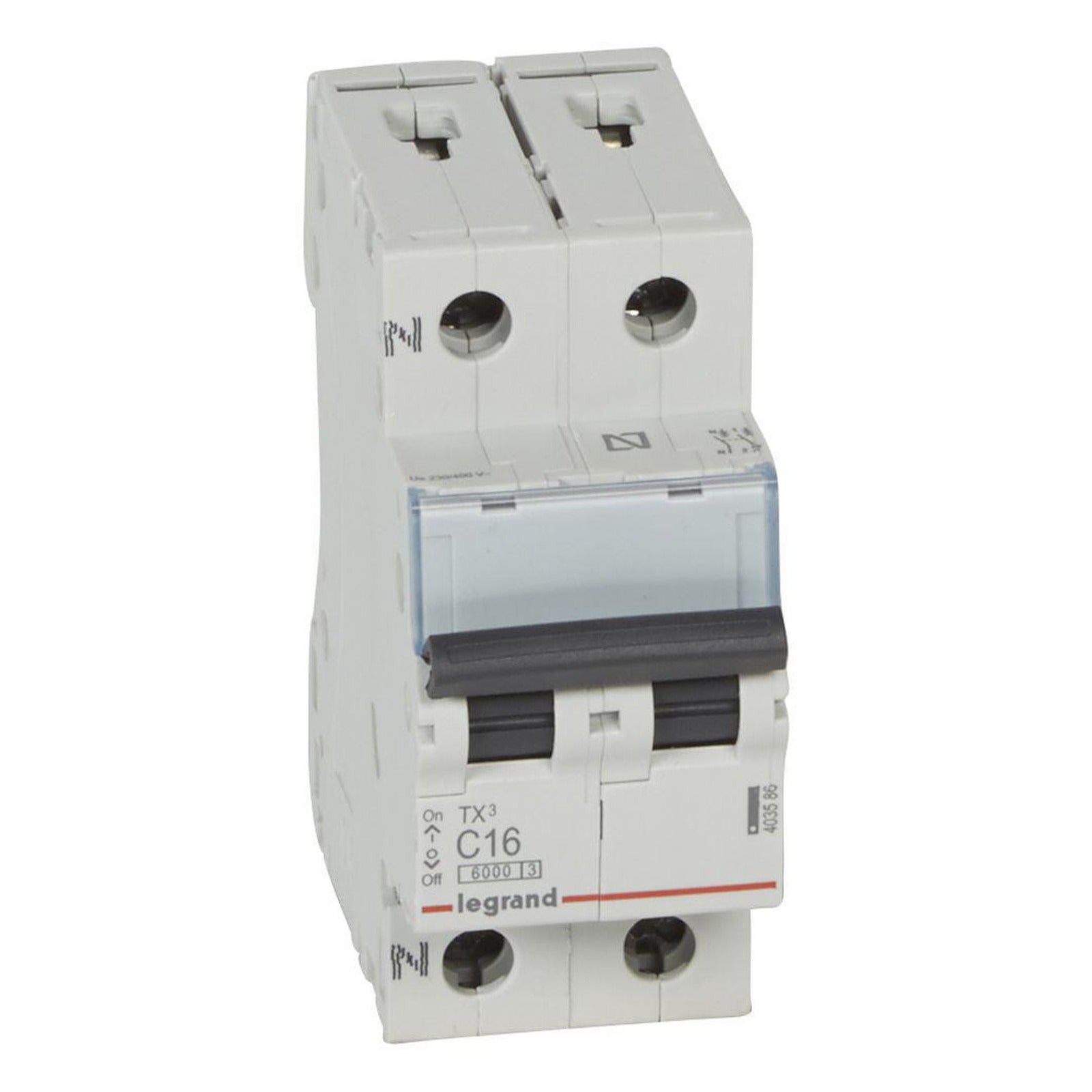 Magnetotérmico Legrand TX3 1P+N 16A curva C 6kA - referencia 403586