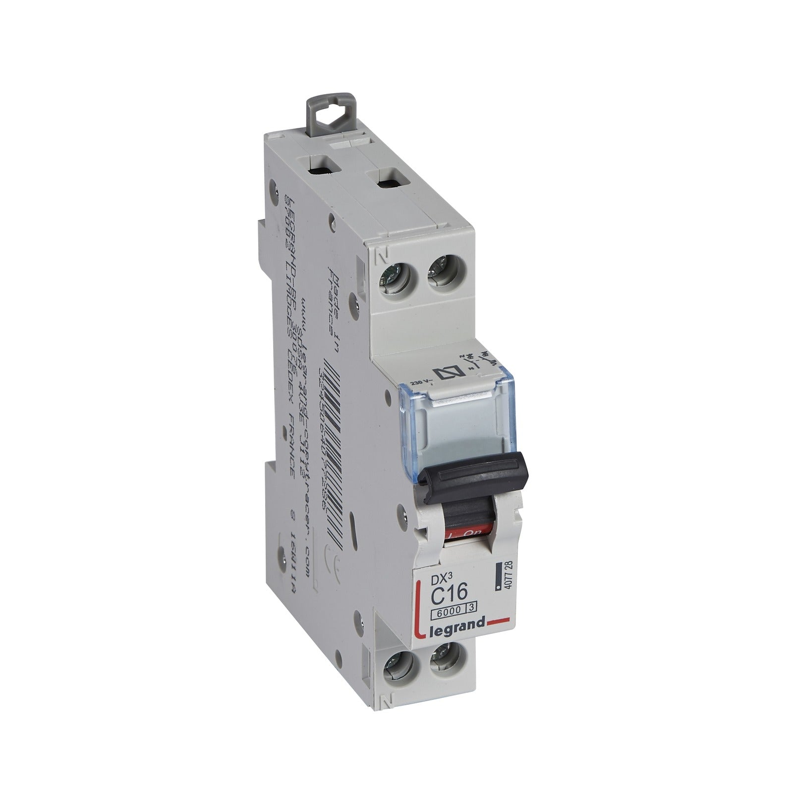 Magnetotérmico Legrand DX3 1P+N 16A curva C 6kA - referencia 407728