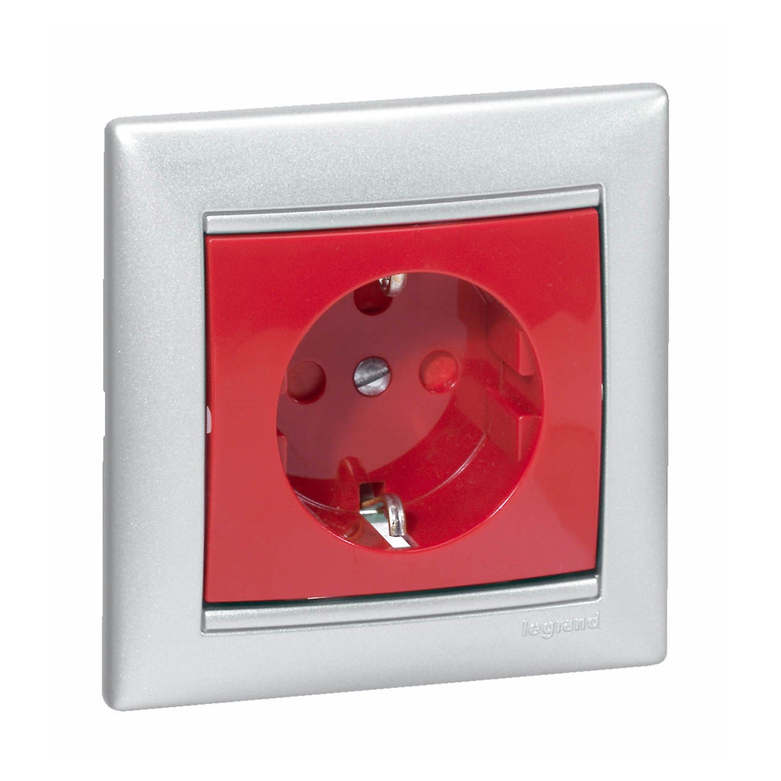 Base de enchufe Legrand Valena 2P+T Schuko 16A roja - referencia 774327