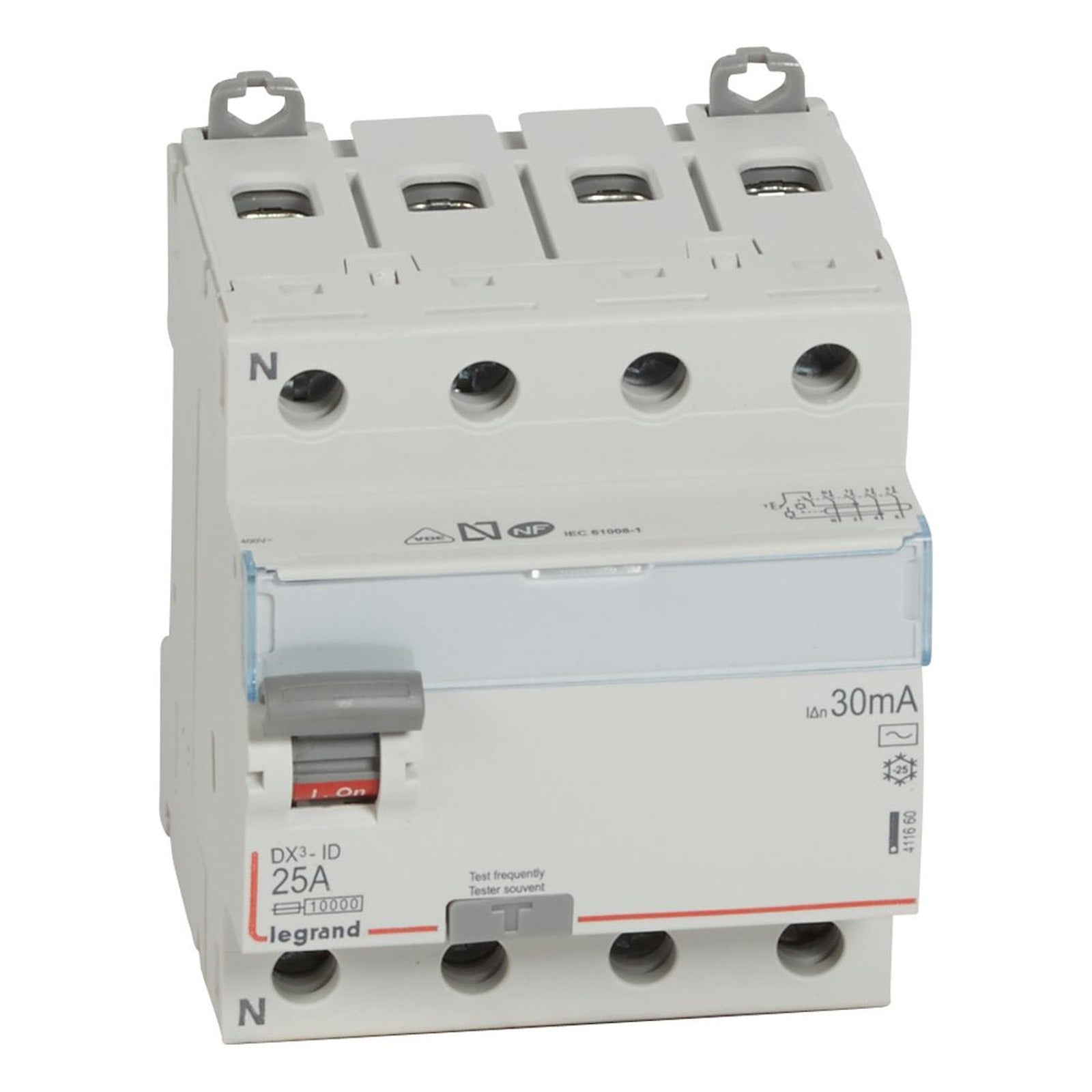 Interruptor diferencial Legrand DX3 4P 25A 30mA tipo AC - referencia 411660